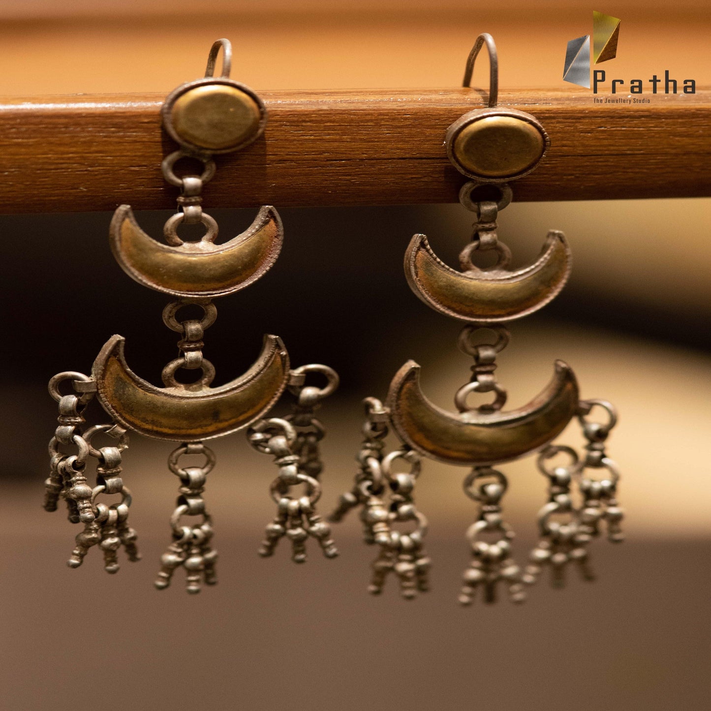 Antique Crescent Moon Earrings-0