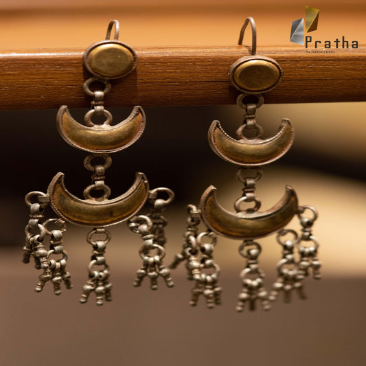 Antique Crescent Moon Earrings-0